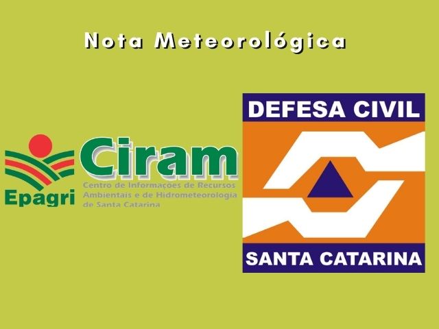 Leia mais sobre o artigo Nota Meteorológica da Epagri e da Defesa Civil: temporais e chuva intensa em Santa Catarina